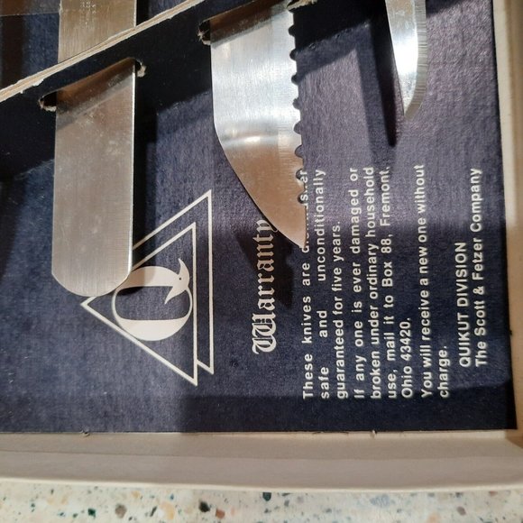 Vintage Quikut Stainless Steel Set of 5 Kitchen Knives. - Picture 2 of 4